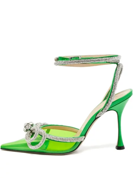 Pantofi cu toc Mach & Mach de cristal verde