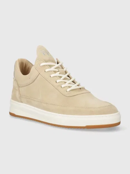 Велурени маратонки Filling Pieces Low Top Ripple Suede бежово