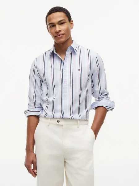 TOMMY HILFIGER Srajca mornarska / svetlo modra / roza bela