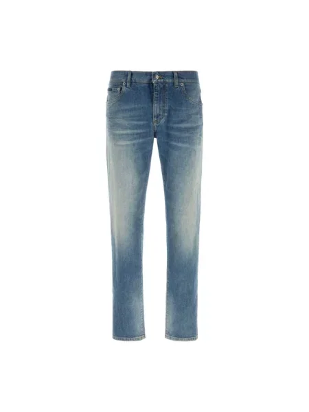 Jeansy Dolce And Gabbana ze stretchu niebieskie