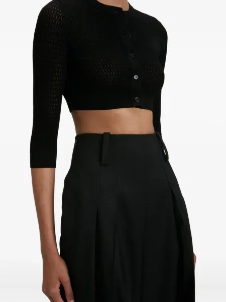 Жилетка Victoria Beckham с 3/4 ръкави изрязани черно
