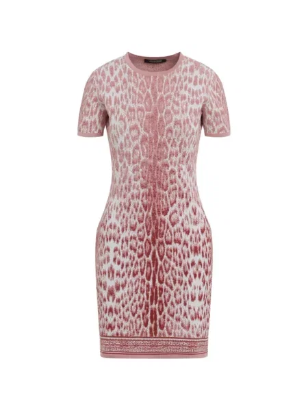 Rochie Roberto Cavalli cu imagine cu model leopard roz