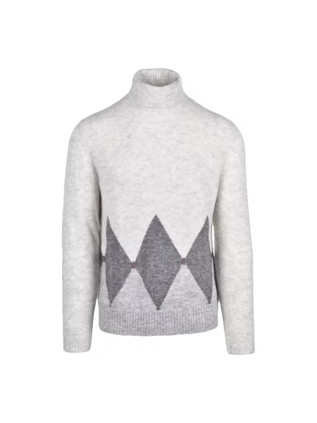 Sweter z golfem Ballantyne wełniany szary