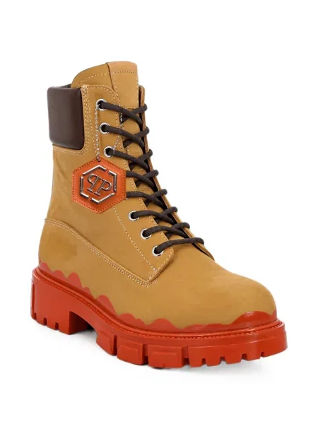Botine Philipp Plein cu șireturi din dantelă