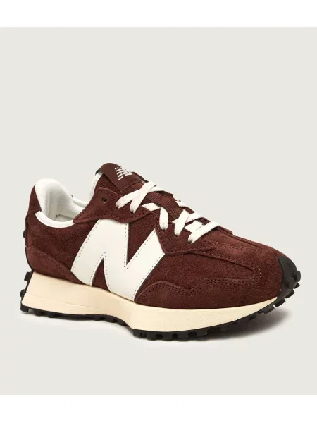 Sneakerși New Balance 327 din piele maro
