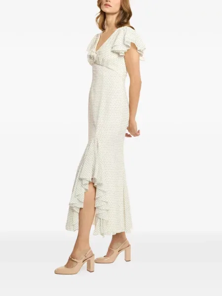 Rochie Cinq A Sept cu volane alb
