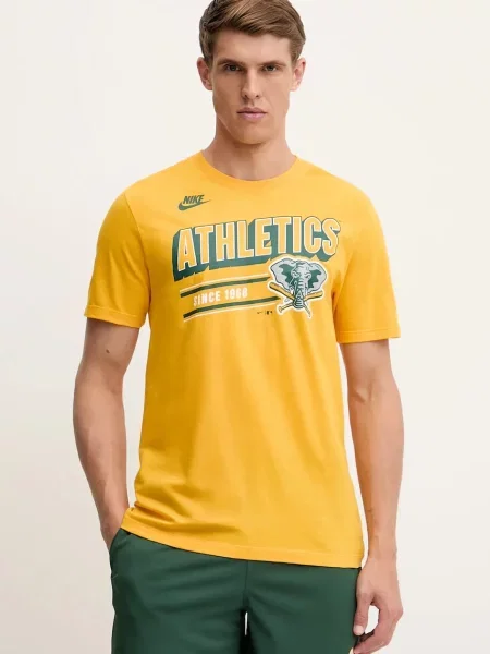 Nike t-shirt Oakland Athletics z nadrukiem pomarańczowy