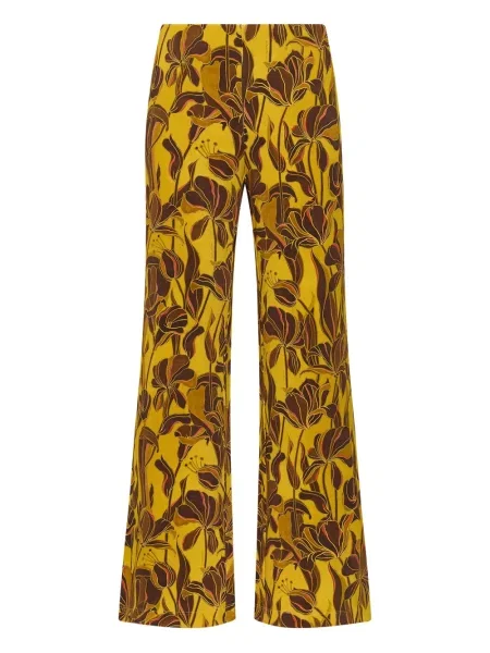 Pantaloni Maliparmi cu model floral galben