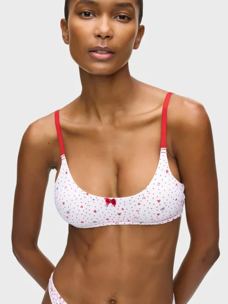 Бюстгальтер Karl Lagerfeld з сердечками білий