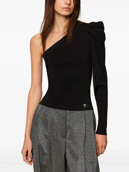 Top Twinset cu un umăr gol negru
