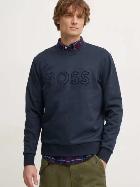 BOSS hanorac de barbati marin cu imprimeu albastru