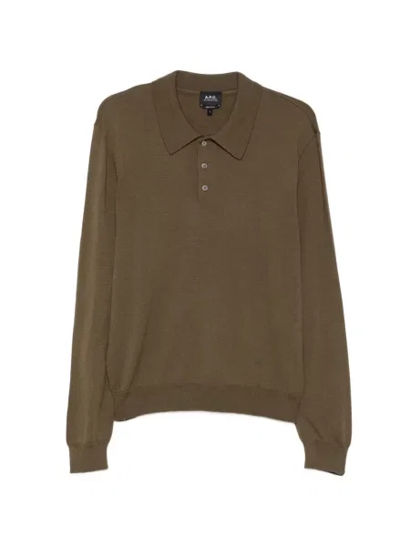 Lung tricou polo A.p.c. verde