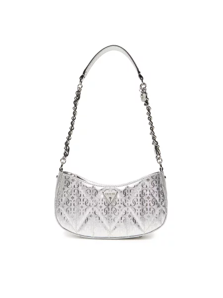 Guess Τσάντα Aldina Ασημί