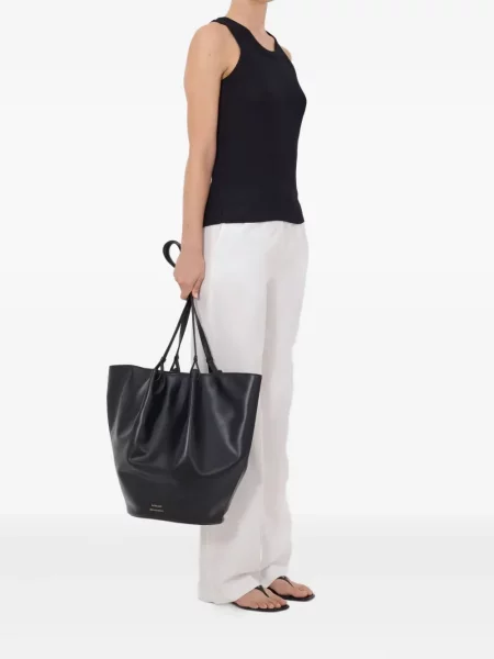 Top Loulou De Saison cu broderie negru