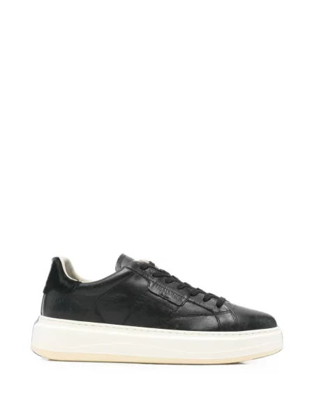 Sneakerși Woolrich din piele negru