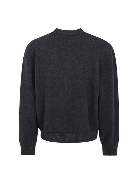 Sweter Jacquemus wełniany z okrągłym dekoltem szary