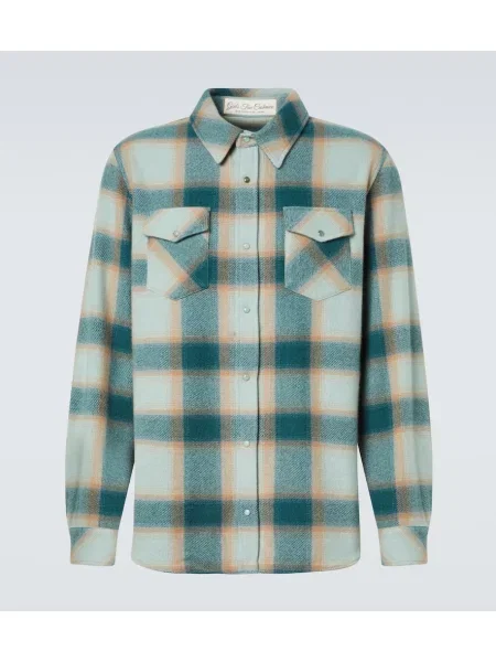 Kašmírová kostkovaná košile God's True Cashmere zelená