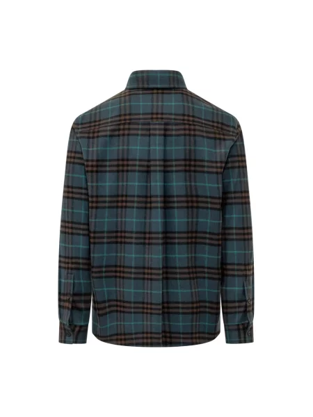 Koszula Burberry w kratę z długim rękawem niebieska