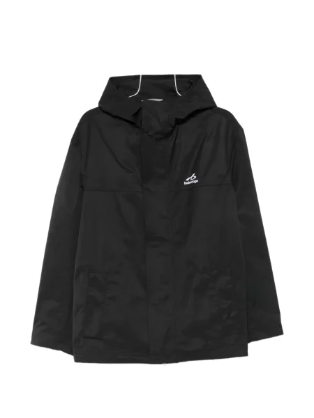 Geacă Balenciaga cu glugă cu imagine negru