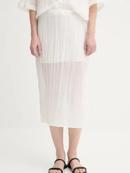 Filippa K fustă midi drept alb