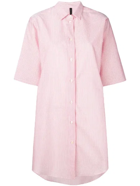 Długa koszula Unravel Project w paski czerwona