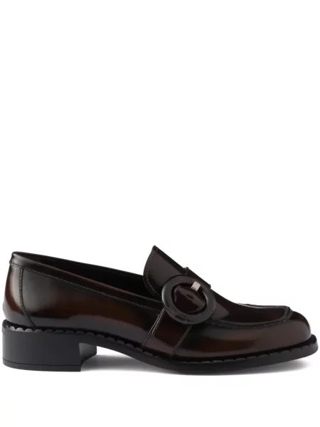 Pantofi loafer Prada din piele maro