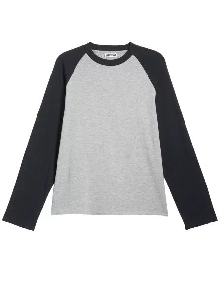 WEEKDAY Tricou gri amestecat negru