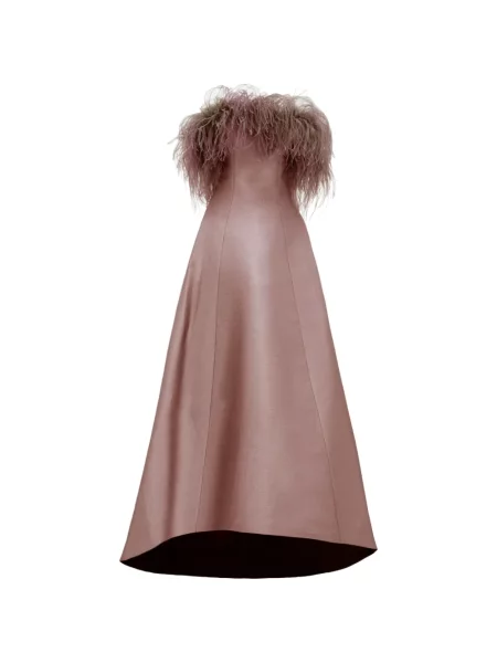 Maksi sukienka maxi Gemy Maalouf w piórka garniturowa różowa