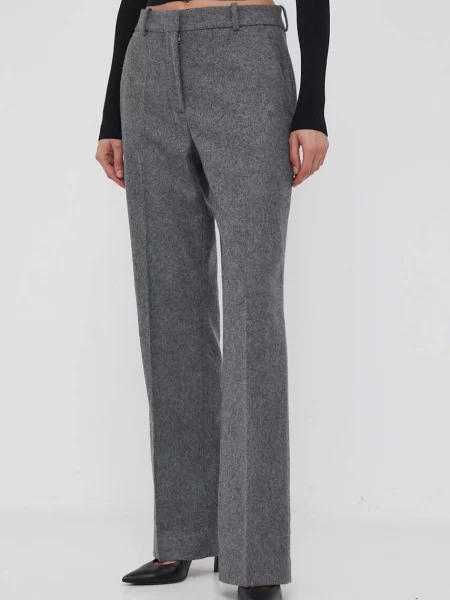 Calvin Klein nadrág női magas derekú egyenes szürke