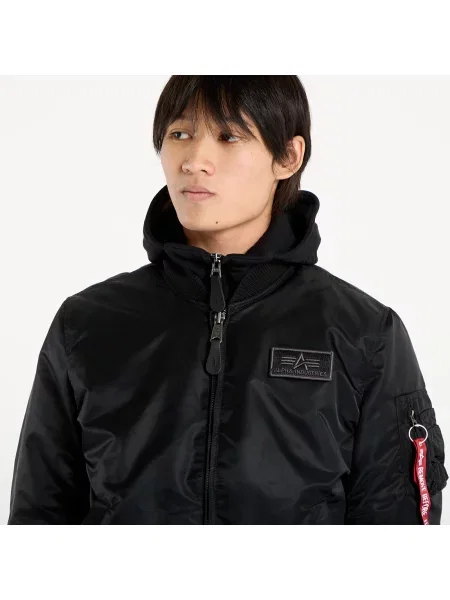 Lniany kurtka bomber Alpha Industries czarny