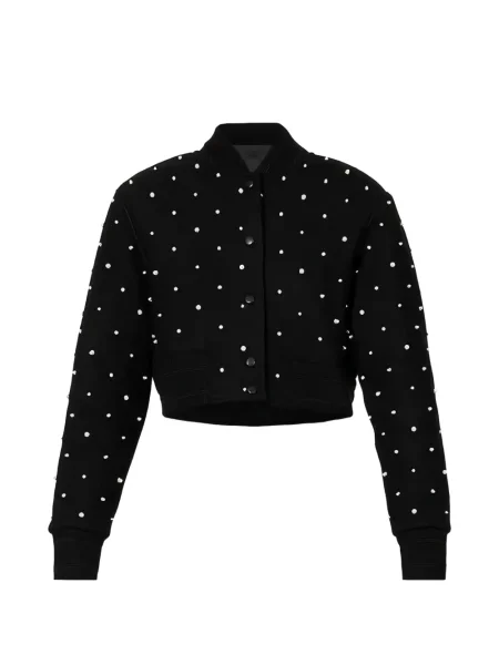 Geacă bomber Givenchy cu perle din satin negru