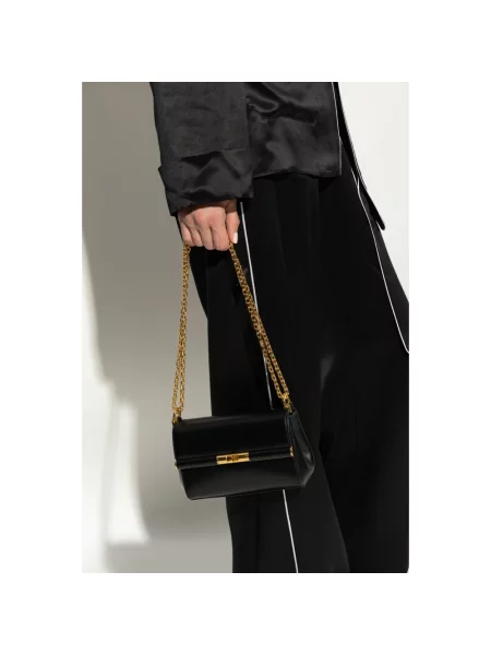 Lniana torebka Dolce And Gabbana czarna
