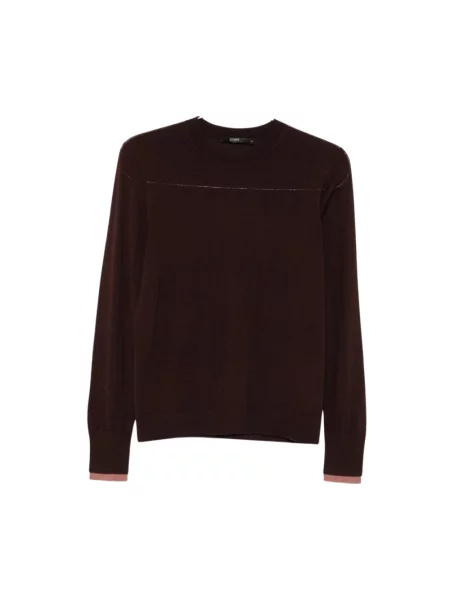 Sweter Seventy wełniany brązowy