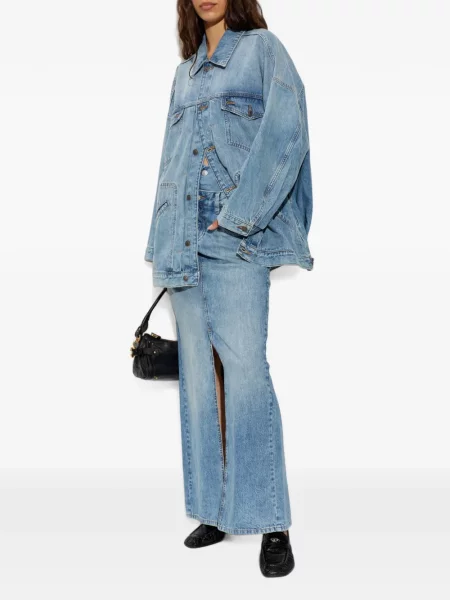 Fustă din denim Diesel albastru