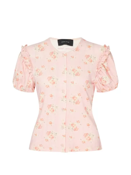 Cardigan Simone Rocha cu model floral tricotate cu imagine roz