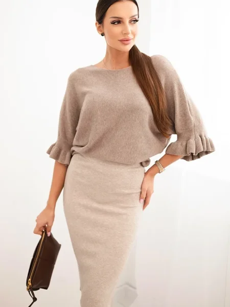 Fustă tip creion Kesi Włoski bej