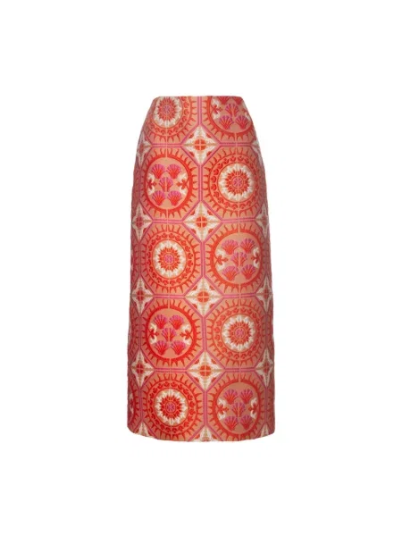 Spódnica La Doublej żakardowa pomarańczowa