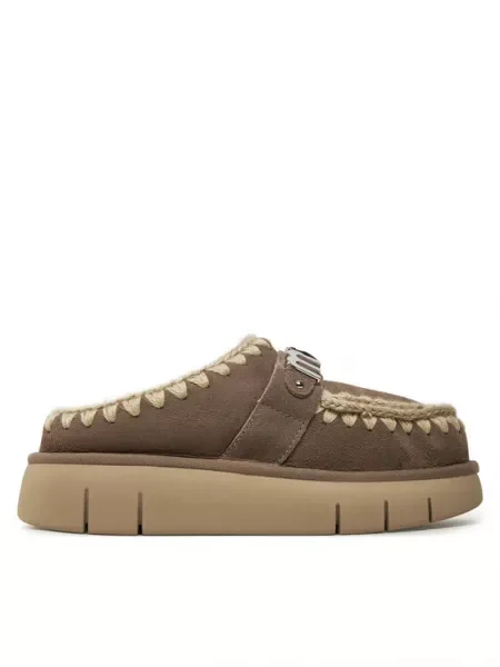 Mou Papuci de casă Bounce Clog Metal Logo maro
