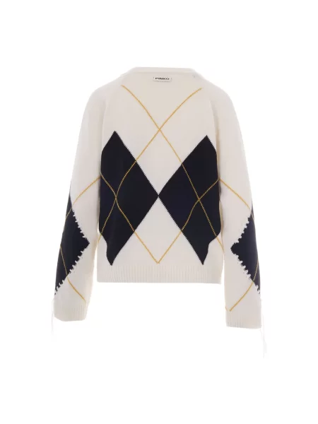 Sweter Pinko wełniany z wzorem argyle