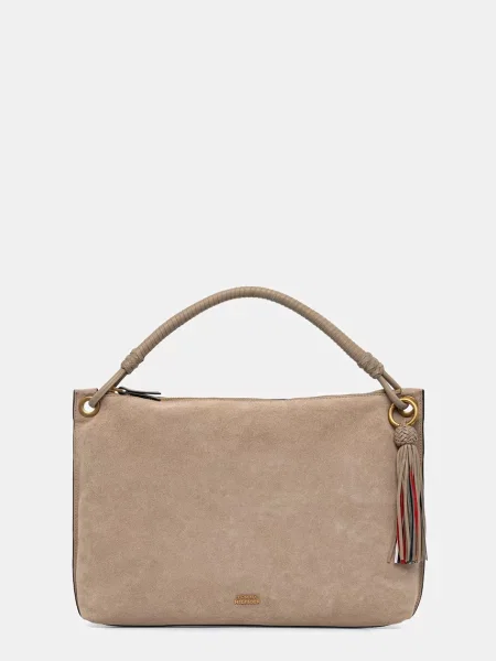 Tommy Hilfiger Kabelka Th Statement Leather Bag Suede béžová