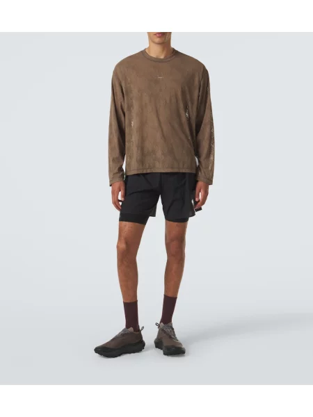 Tricou Satisfy din dantelă maro
