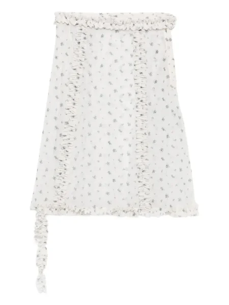 Suknja Rokh s cvjetnim printom s printom bijela