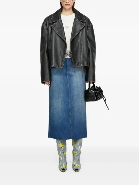 Geanta de piele Acne Studios negru