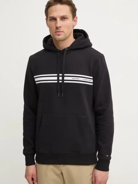 Pulover Tommy Hilfiger s kapuco črna