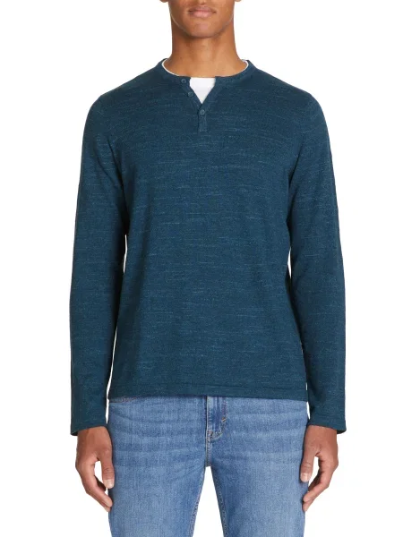 Pulover Celio cu guler henley