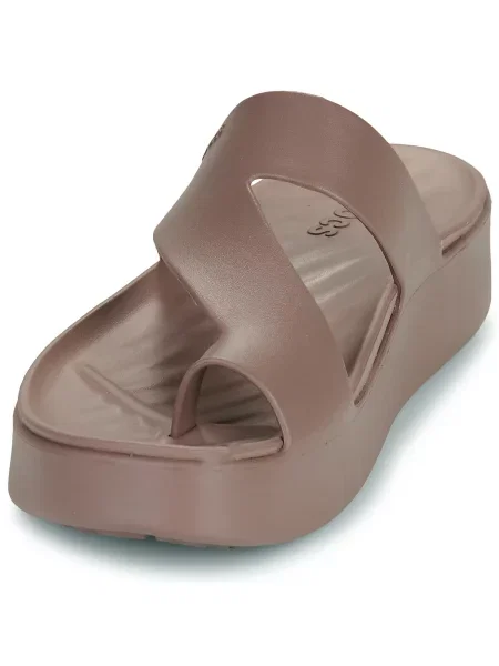 Šľapky Crocs na platforme hnedá