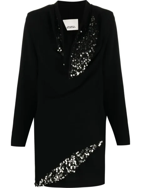 Rochie maxi Isabel Marant cu paiete lungă de costum negru