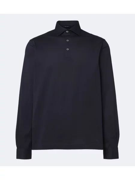 Tricou polo Thom Sweeney din jerseu albastru