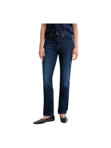 Jeansy straight leg Levi's z wysoką talią niebieskie