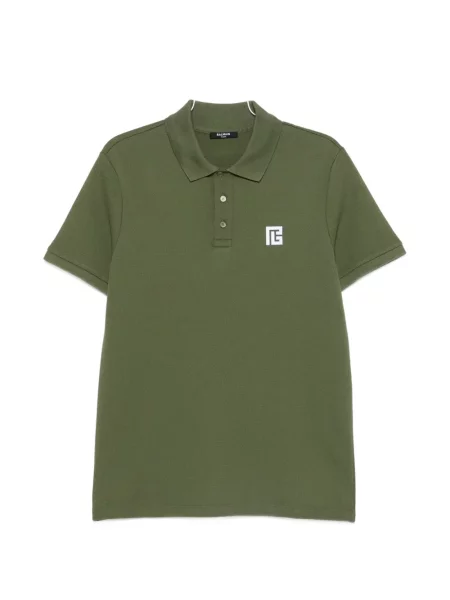 Tricou polo Balmain cu autograf verde